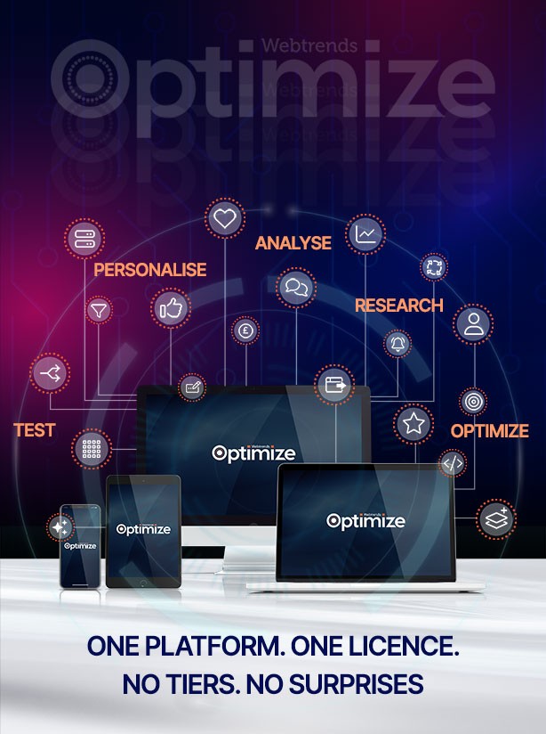 Graphic depicting Webtrends Optimize's Full-stack, All Inclusive model